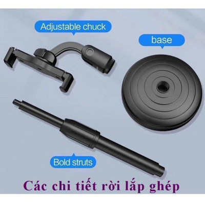 Giá Đỡ Điện Thoại Kéo Dài Có Đế Tròn Xoay 360 Độ