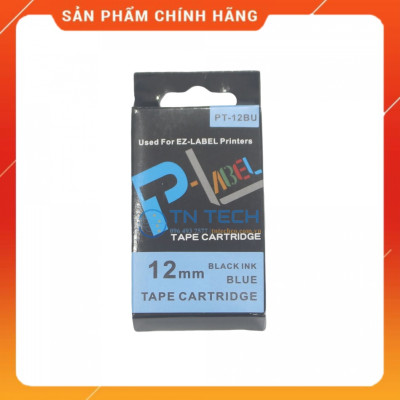 Nhãn in CASIO PT-12BU - Chữ đen nền xanh dương 12MM x 8M - Dùng cho máy in nhãn CASIO [Hàng nhập khẩu]