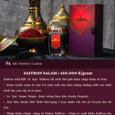 Set quà tặng nhụy hoa nghệ tây Saffron Salam 1G + Đông trùng hạ thảo + Mật ong Saffron đông trùng hạ thảo