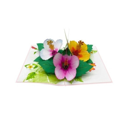 Thiệp 3D Pop Up Chim Ruồi & Hoa Nhiệt Đới – Thiệp Hoa Chúc Mừng, Sinh Nhật, Lãng Mạn, F38