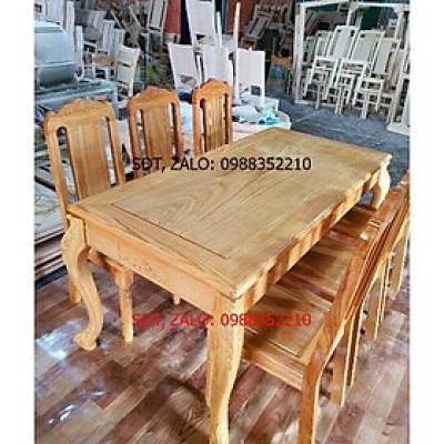 Bàn ăn 6 ghế gỗ Gõ cao cấp
