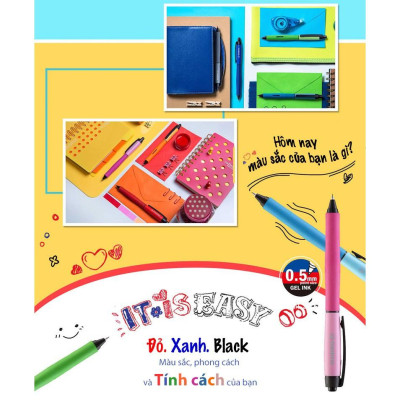 Hộp 10 Bút bi gel STABILO Palette 268 F 0.7mm (GP268F/10) - Đỏ