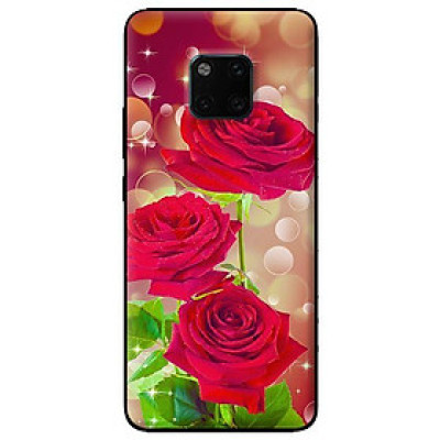 Ốp lưng in cho Huawei Mate 20 Pro mẫu 3 Cành Hồng - Hàng chính hãng