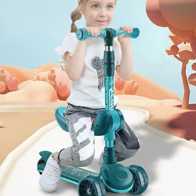 Xe Trượt Scooter MINIIN Xe Chòi Chân Có Nhạc Và Đèn 3in1.Bánh Phát Sáng Cho Bé Từ 2 - 8 Tuổi Tải Trọng Lên Đến 80 kg, Đồ Chơi Hoạt Động Ngoài Trời Cho Bé- Hàng Chính Hãng