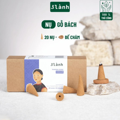 Nụ Thủ Công Gỗ Bách Cedar 3 Lành Hộp 20 Nụ 100 % Tự Nhiên Tặng Kèm Đế Chăm, Không Hóa Chất Xông Thơm