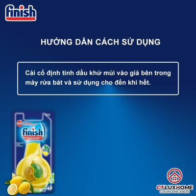 Khử mùi máy rửa bát - Tinh dầu treo hương chanh Finish 