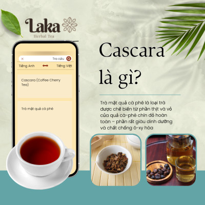 Trà Cà Phê Cascara LAKA Hộp 60Gr 100% vỏ cà phê chín mọng Hỗ Trợ Giảm Cân, Ngừa Lão Hóa Và Ổn Định Đường Huyết