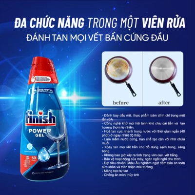 Gel rửa bát Finish All in 1 Max 1000ml