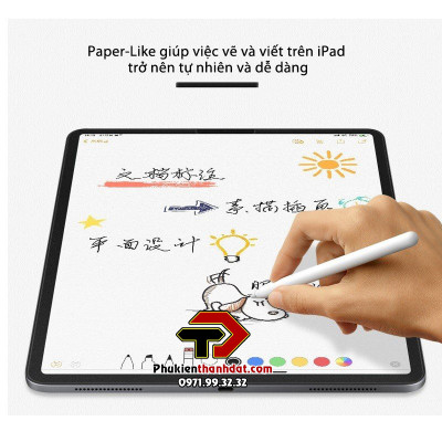 Miếng Dán Màn Hình Paper-Like cho Samsung Galaxy Tab S10+ Plus, S10 Ultra, S9 FE, S9, S9+ Plus, S9 Ultra, Tab S7, S8, Tab S7 FE, Tab S8+ Plus, Tab S7+ Plus Viết Vẽ như trên giấy  - Hàng chính hãng