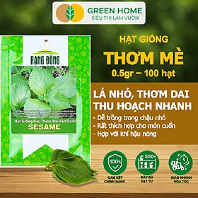 Hạt Giống Rau Thơm Mè Greenhome, Gói 0.5g, Dễ Trồng Quanh Năm, Nảy Mầm Cao, Thu Hoạch Nhanh, Năng Suất Cao R17