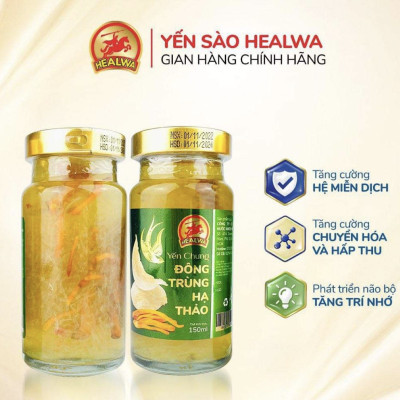 Yến chưng đông trùng hạ thảo Healwa (1 lọ x150ml) Bồi bổ sức khỏe giảm lượng cholesterol trong máu