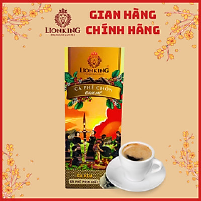 Cà Phê Phin Giấy Chồn Đam Mê - Lionking - 100% cà phê Chồn nguyên chất chọn lọc hảo hạng - Hộp 144g (12 gói x 12g)