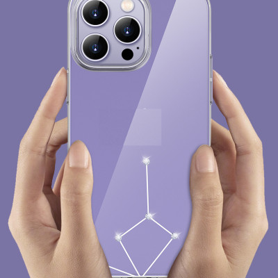 Ốp lưng cứng trong suốt đính đá dành cho iPhone 13/13 Pro/13 Pro Max, 14 Pro/ 14 Pro Max hiệu Memumi - Hàng nhập khẩu