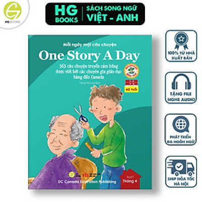Sách - One Story A Day -  CUỐN 4 : 365 câu chuyện phát triển IQ, EQ cho bé - Bản song ngữ tặng kèm file nghe