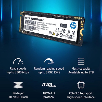 Ổ cứng SSD hiệu HP Model EX900 Plus M.2 NVMe 256GB - Hàng Chính Hãng