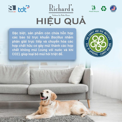 (ODOR SPRAY) XỊT KHỬ MÙI VÀ TẨY VẾT BẨN RICHARD’S STAIN & ODOR ELIMINATORS CHO THÚ CƯNG [CHAI 946ML]