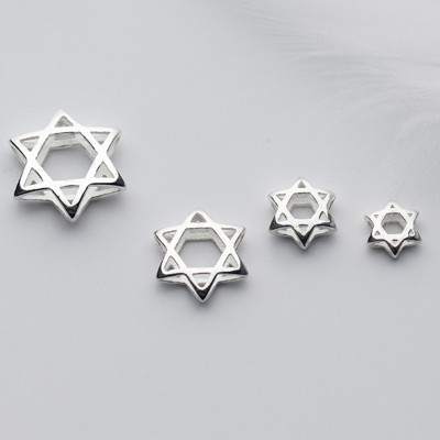 Combo charm bạc lồng hạt hình sao sáu cánh - Ngọc Quý Gemstones