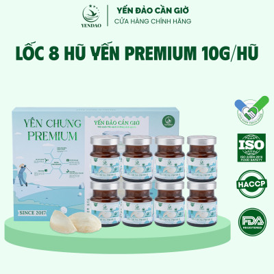Yến Đảo - Tổ Yến Chưng Premium Dòng Cao Cấp Hàm Lượng Yến Cao Giàu Dinh Dưỡng Dạng Lốc 8 Hũ