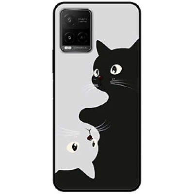 Ốp lưng cho Vivo Y20 - Y12s - Y20s - Y21 - Y21s - Y33s - Y33T - Mèo Trắng Đen - Hàng Chính Hãng