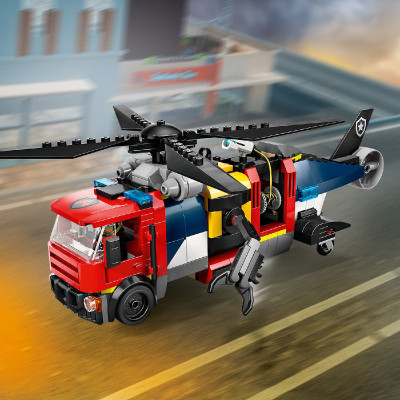 LEGO CITY 60462 Đồ Chơi Lắp Ráp Máy Bay Trực Thăng, Xe Cứu Hỏa (874 chi tiết)