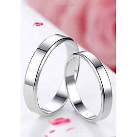 Nhẫn cặp trơn màu bạc NC124 - Size 7