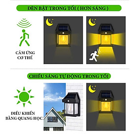Đèn sân vườn năng lượng mặt trời cảm biến chuyển động, cảm biến ánh sáng tự động bặt tắt, đèn mặt trời 3 chế độ