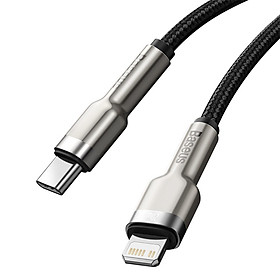 Cáp sạc nhanh iphone type c to lightling pd 20w Baseus Cafule Series Metal - dây sạc bọc dù cao cấp cho IP ipad - hàng chính hãng