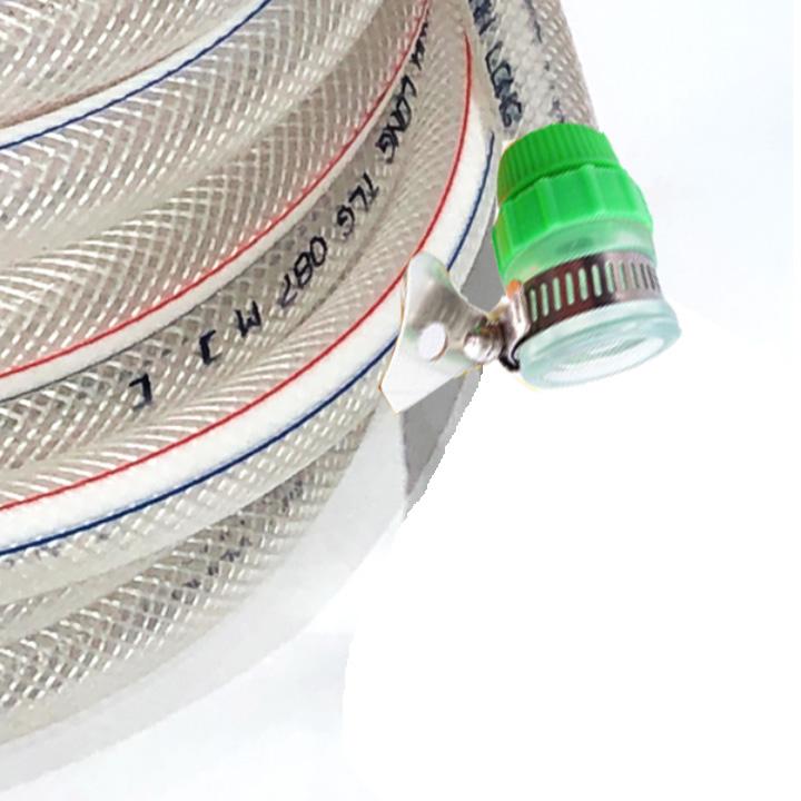 Vòi nước vòi phun nước rửa xe tưới cây tăng áp thông minh + bộ dây bơm nước cao cấp TLG loạI 10m - dây trắng 318498-1
