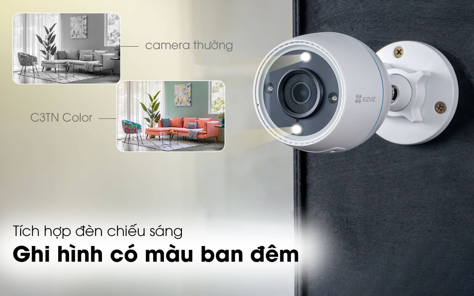 Camera quan sát IP Wi-fi ngoài trời EZVIZ C3TN 2MP 1080P Color (CS-C3TN) Hàng chính hãng