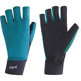 Găng tay xe đạp chống nắng UPF50+ xanh đen Zigzag GLV00508