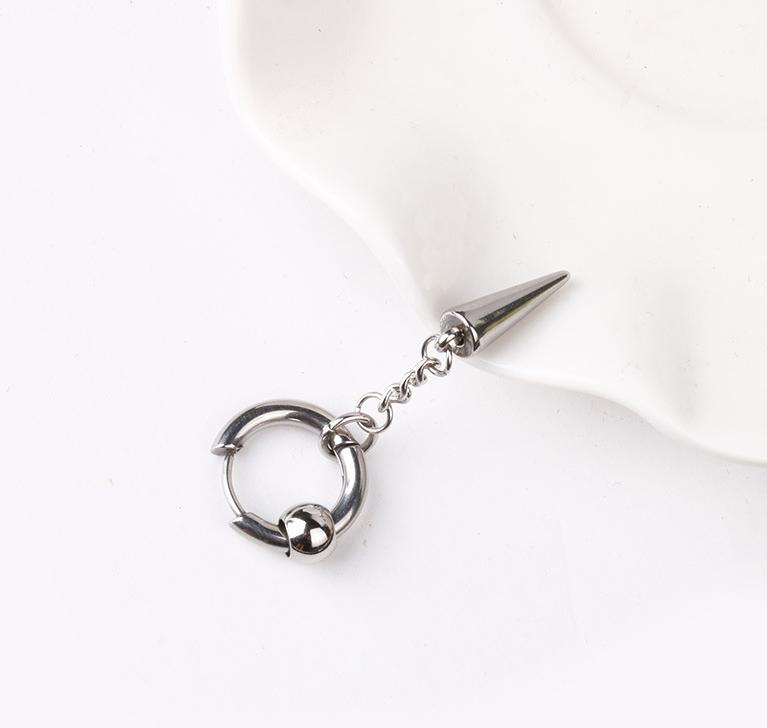 Khuyên tai unisex xích đơn đuôi đinh bá đạo