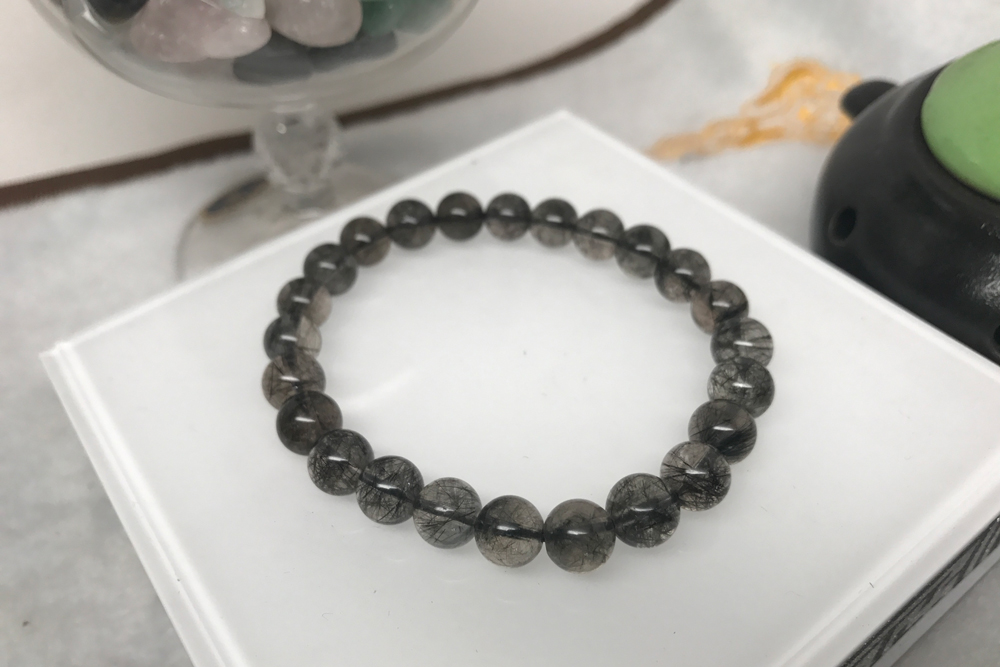 Vòng Tay Đá Thạch Anh Tóc Đen Ám Khói Ngọc Quý Gemstones TA045 (8mm)