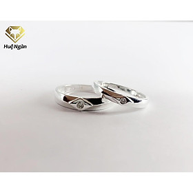 Nhẫn đôi bạc Ý 925 Huệ Ngân - Mắt Ngọc RR1130
