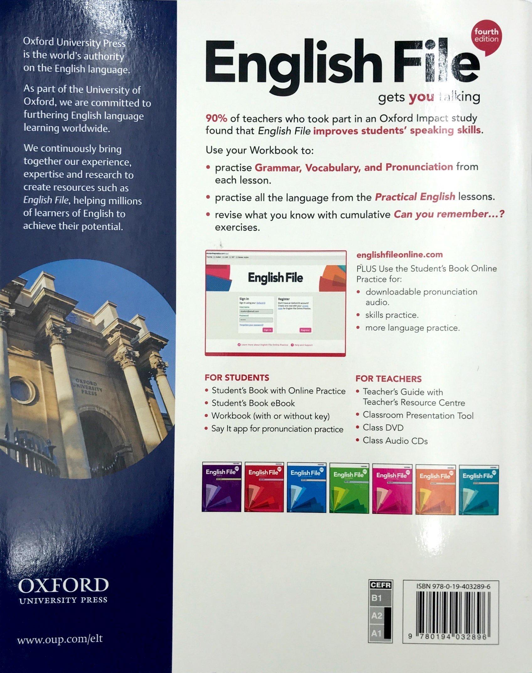 English File 4th Edition: Elementary: Workbook With Key