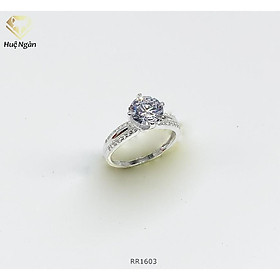 Nhẫn bạc 925 Huệ Ngân - 4 chấu viền đá 7 li RR1603