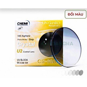 Tròng kính cận/viễn/loạn mỏng 1.60 chemi đổi màu thời trang OURESS