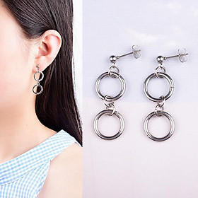 Đôi bông tai hình tròn bánh xe new fashion