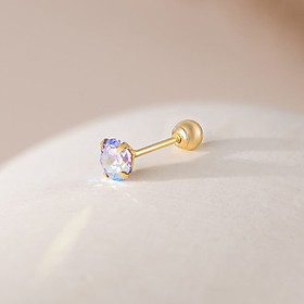 Khuyên Tai Vàng 14KY Lavender Aurora CZ (V0186) - MOON Jewelry