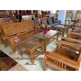 Bàn ghế gỗ sồi Mỹ tiếp khách