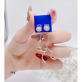Bông tai bạc mặt hoa cúc chất liệu bạc s925 MS006c