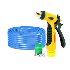 Bộ dây vòi xịt nước rửa xe,tưới cây tăng áp 3 lần 7-10M( nối nhựa xanh) 206317
