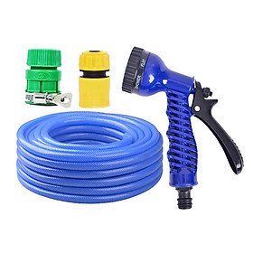 Tưới cây rửa xe Bộ dây và vòi xịt tăng áp lực nước 300% loại 25m cút nhựa,nối nhựa 206843