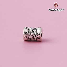 Charm bạc xỏ ngang họa tiết đám mây - Ngọc Quý Gemstones