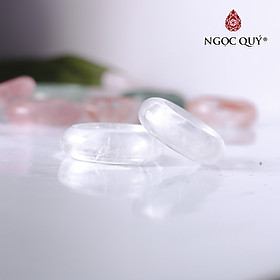 Nhẫn thạch anh ưu linh trắng mệnh thủy kim - Ngọc Quý Gemstones
