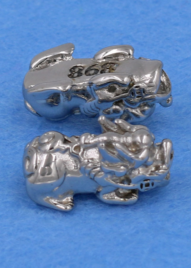 Chuỗi đeo tay thạch anh xanh lá 8 ly - cẩn Tỳ Hưu inox bạc VTAXLTHTB8 - hợp mệnh Hỏa, mệnh Mộc