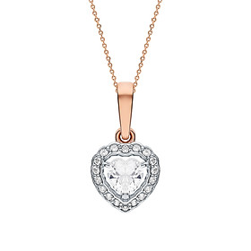 Mặt Dây Chuyền Vàng 14K Đính Đá Fianite Hình Trái Tim 