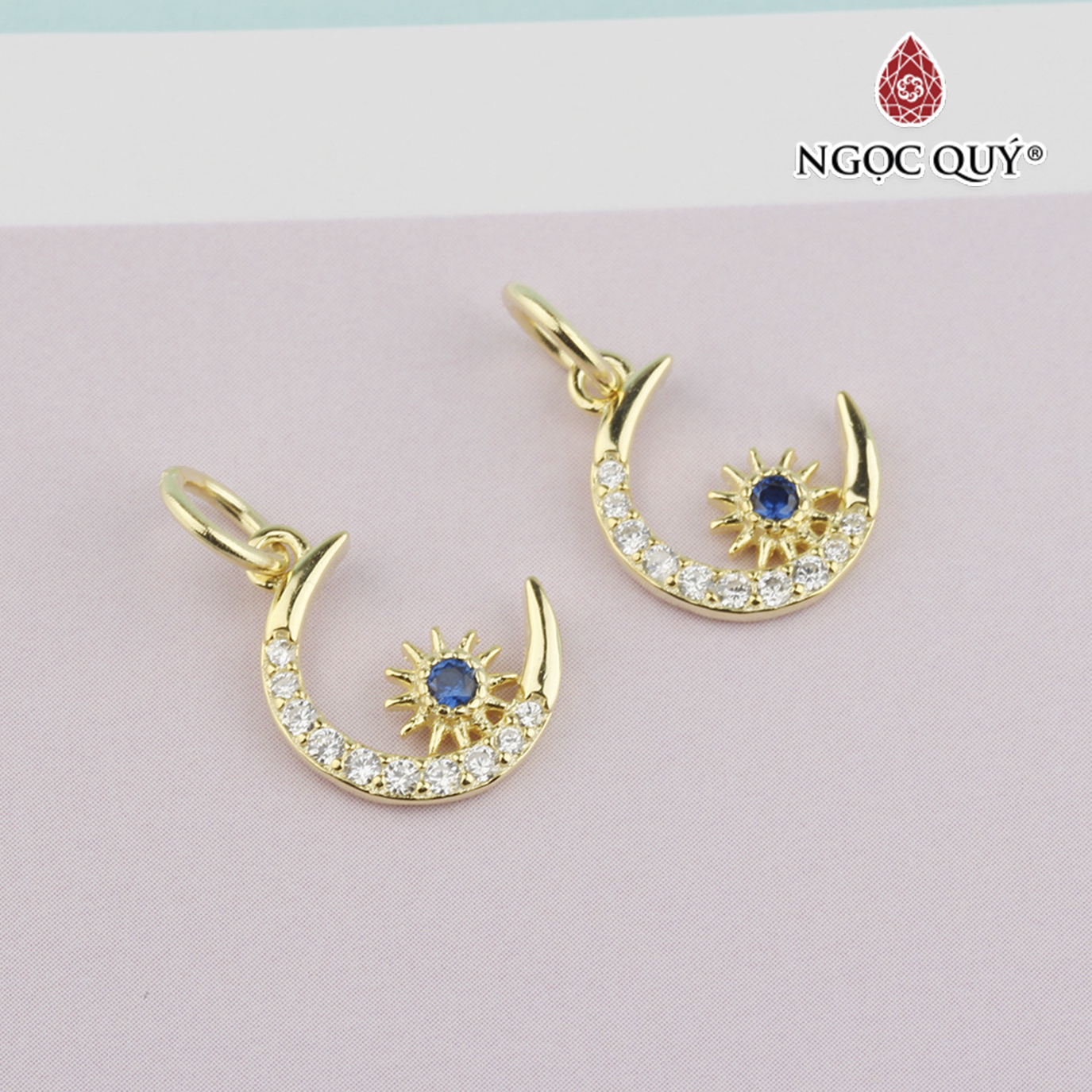 Charm bạc hình mặt trăng treo - Ngọc Quý Gemstones