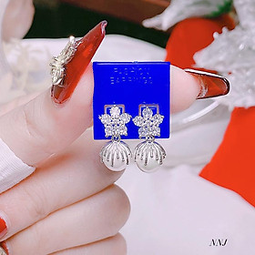 Bông tai bạc thời trang khuyên tròn đá phay chất liệu bằng bạc s925 SA009 - Bạc trang sức PKG