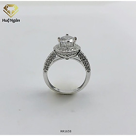 Nhẫn bạc 925 Huệ Ngân - 4 Chấu viền đá xinh 6 li RR1658