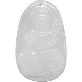 Mặt Dây Chuyền Phổ Hiền Bồ Tát Đá Mã Não Trắng Ngọc Quý Gemstones PHMNT
